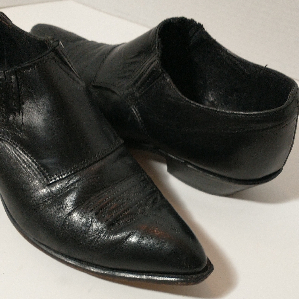Sleek Black Leather Ankle Booties